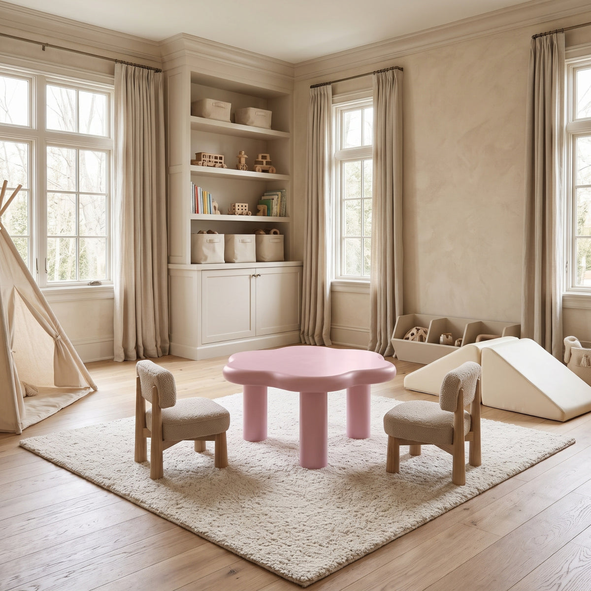 Modern European furniture - Pink Flower Shaped Coffee Table - www.oroa.com