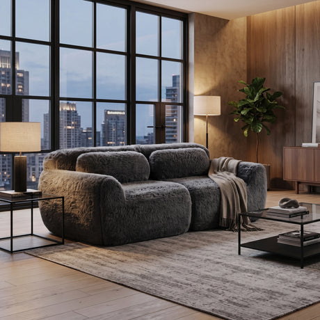 Dark Gray 2-Seater Modular Sectional Sofa | OROA