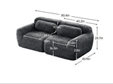 Dark Gray 2-Seater Modular Sectional Sofa | OROA