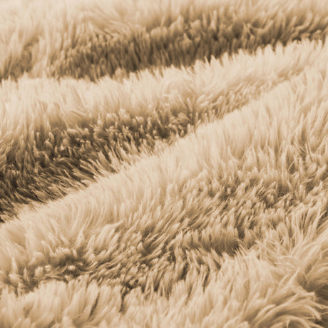 Aviana Light Khaki Plush Ottoman | OROA