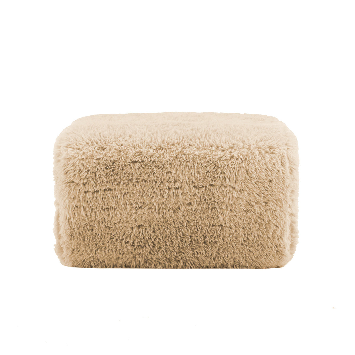 Aviana Light Khaki Plush Ottoman | OROA