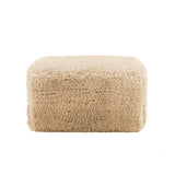 Aviana Light Khaki Plush Ottoman | OROA