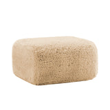 Aviana Light Khaki Plush Ottoman | OROA
