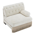 Modern European furniture - Beige Velvet Right Arm Modular Sofa - www.oroa.com