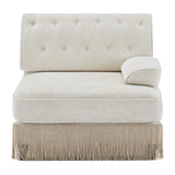 Modern European furniture - Beige Velvet Right Arm Modular Sofa - www.oroa.com