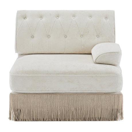 Modern European furniture - Beige Velvet Right Arm Modular Sofa - www.oroa.com
