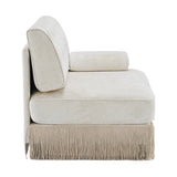 Modern European furniture - Beige Velvet Right Arm Modular Sofa - www.oroa.com