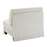Beige Velvet Armless Modular Sofa | OROA