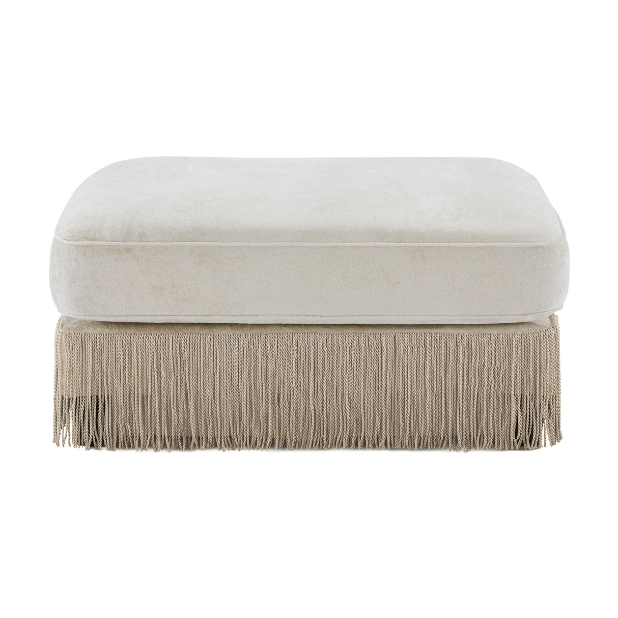 Beige Velvet Ottoman | OROA