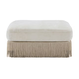 Beige Velvet Ottoman | OROA