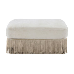 Beige Velvet Ottoman - OROA - view 1