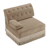 Modern European furniture - Camel Velvet Left Arm Modular Sofa - www.oroa.com