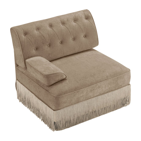 Modern European furniture - Camel Velvet Left Arm Modular Sofa - www.oroa.com