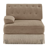 Modern European furniture - Camel Velvet Left Arm Modular Sofa - www.oroa.com