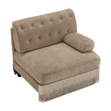 Modern European furniture - Camel Velvet Right Arm Modular Sofa - www.oroa.com