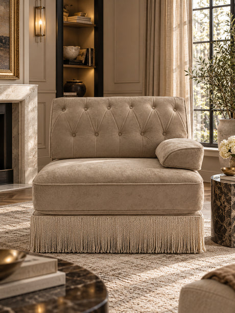 Modern European furniture - Camel Velvet Right Arm Modular Sofa - www.oroa.com