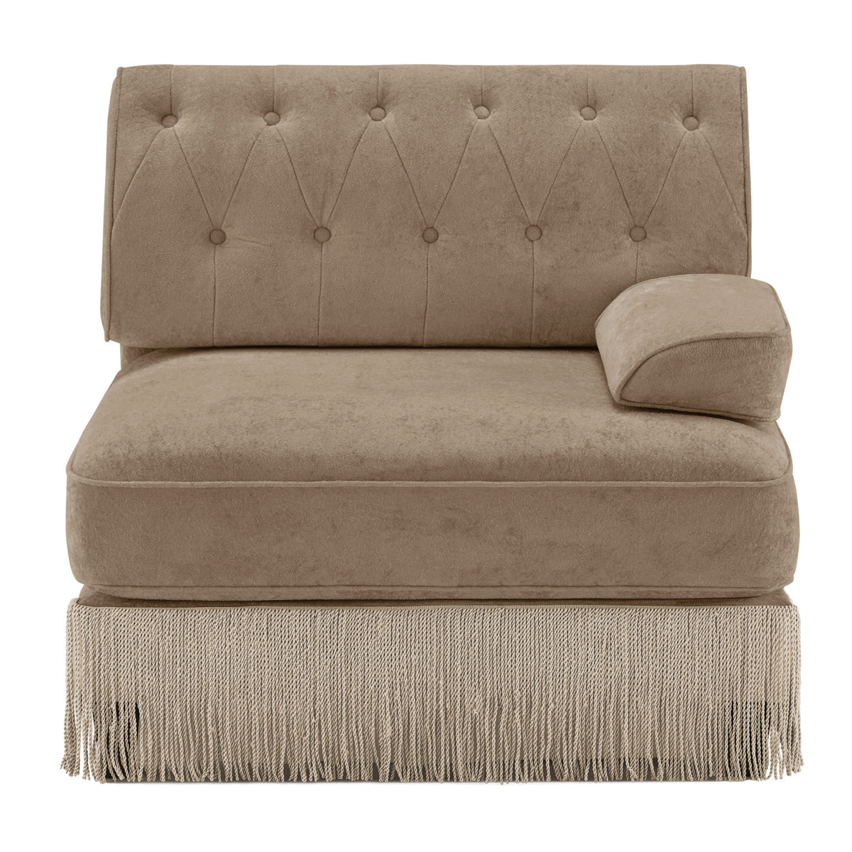 Modern European furniture - Camel Velvet Right Arm Modular Sofa - www.oroa.com