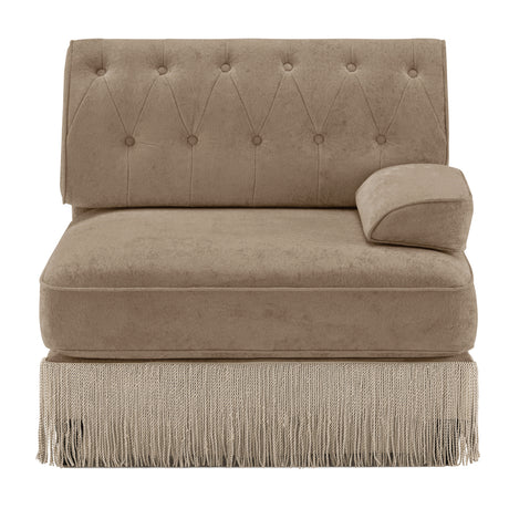 Modern European furniture - Camel Velvet Right Arm Modular Sofa - www.oroa.com