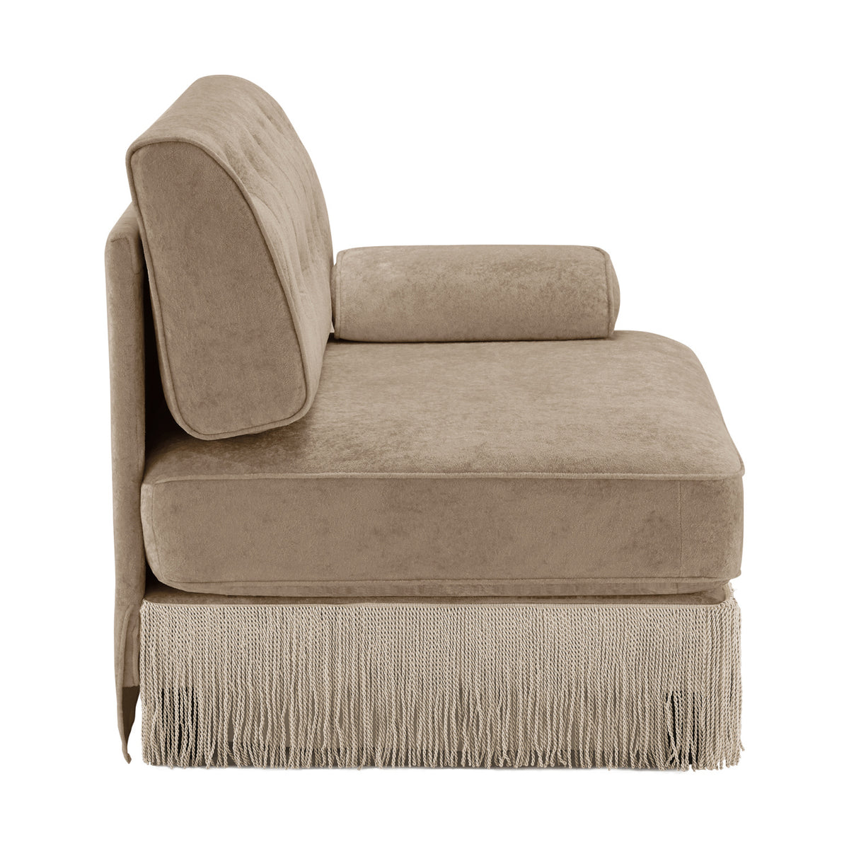 Modern European furniture - Camel Velvet Right Arm Modular Sofa - www.oroa.com
