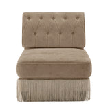 Camel Velvet Armless Modular Sofa | OROA