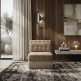 Camel Velvet Armless Modular Sofa | OROA