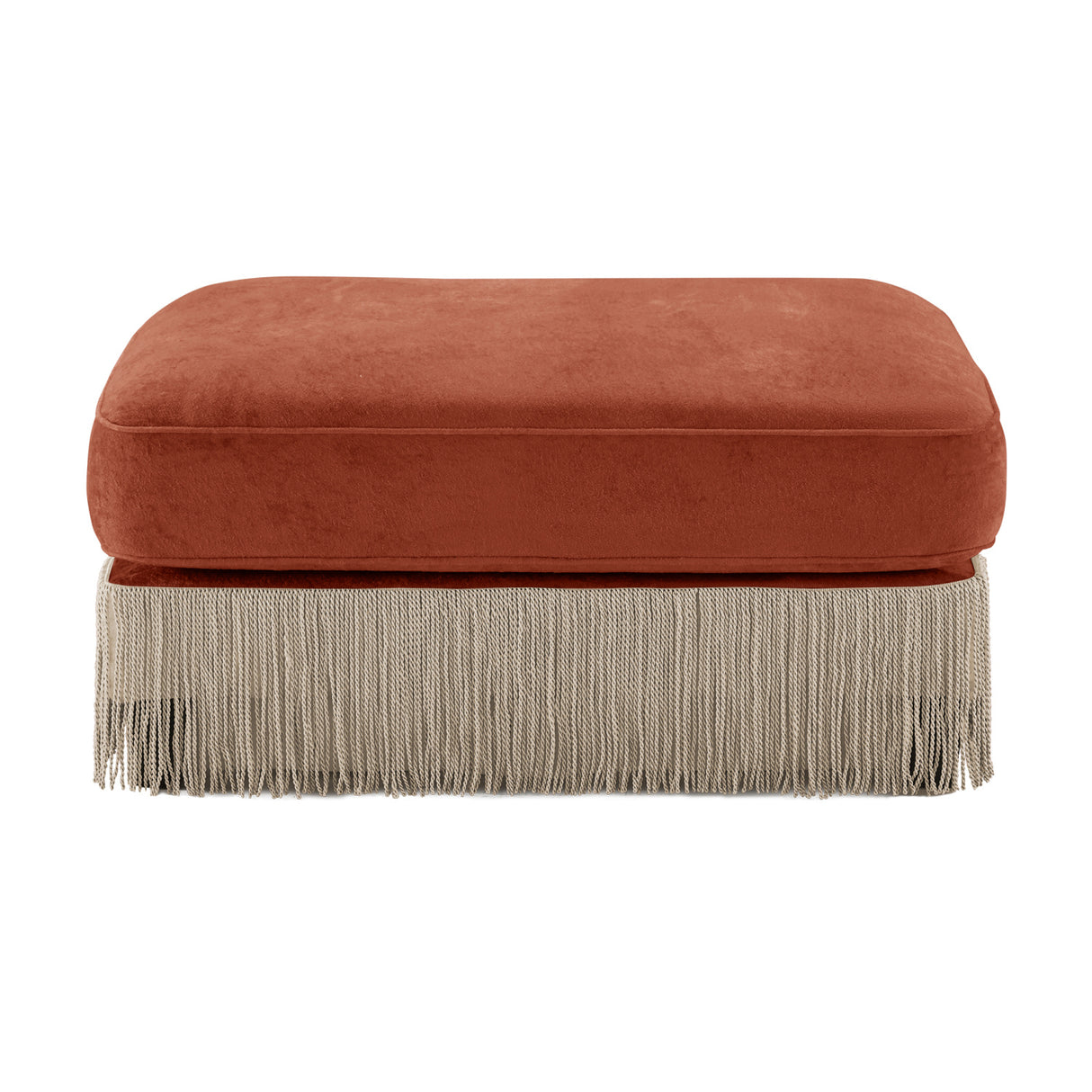 Red Brown Velvet Ottoman | OROA