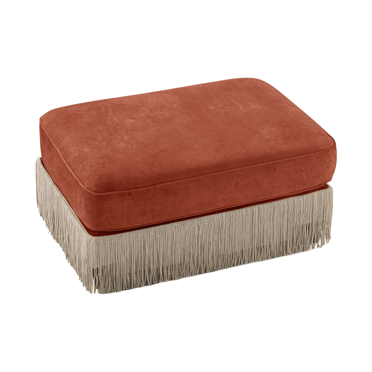Red Brown Velvet Ottoman | OROA