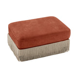 Red Brown Velvet Ottoman | OROA
