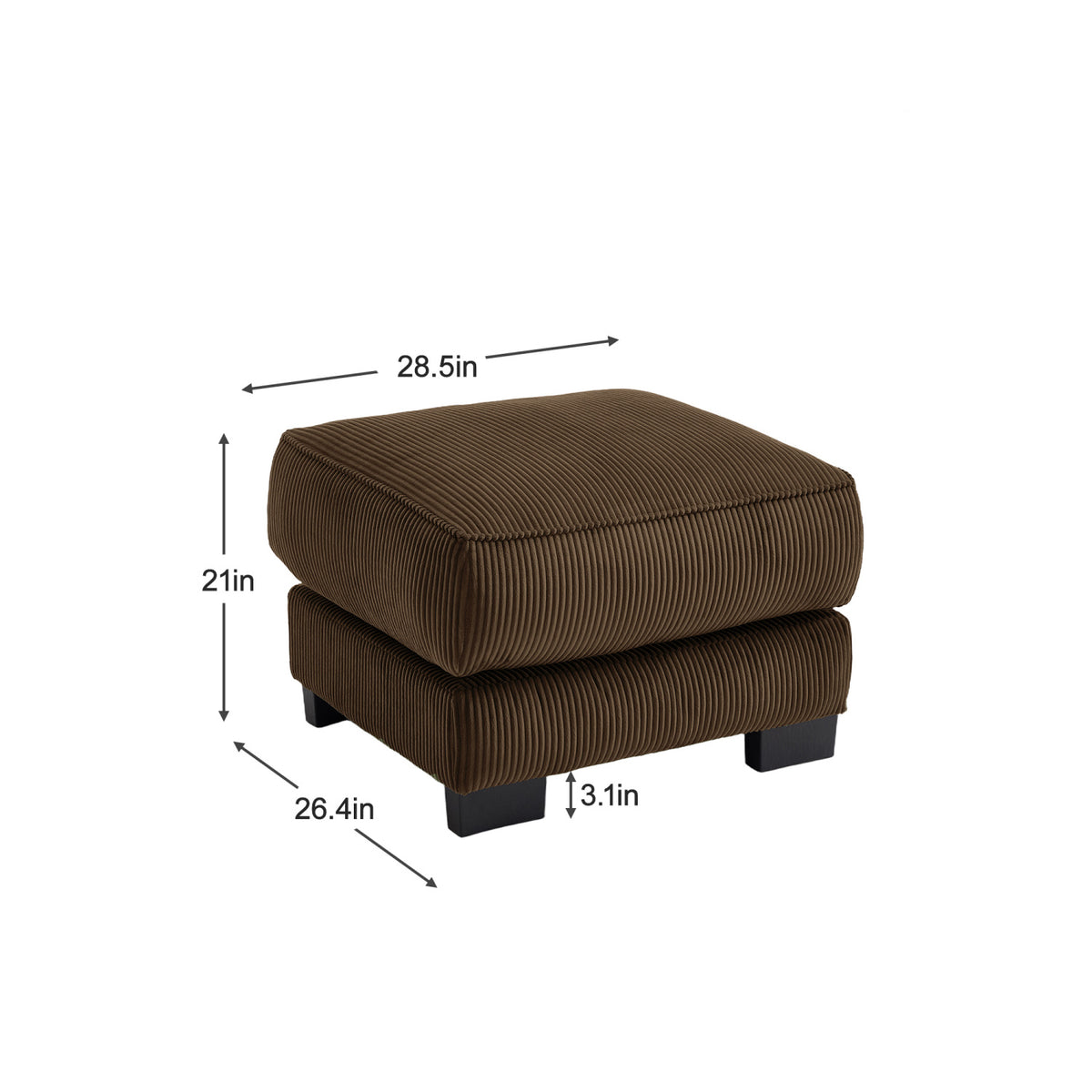 Brown Ottoman Corduroy | OROA