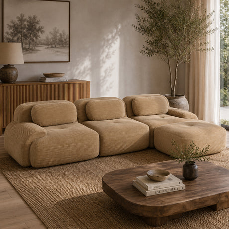 Camel L-shaped Modular Sofa | OROA