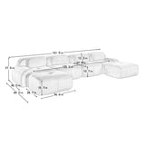 Corduroy U-Shaped Modular Sofa | OROA