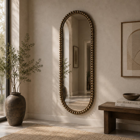 Gold Oval Retro Wall Mirror | OROA
