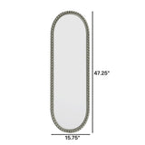 Antique Silver Oval Wall Mirror | OROA