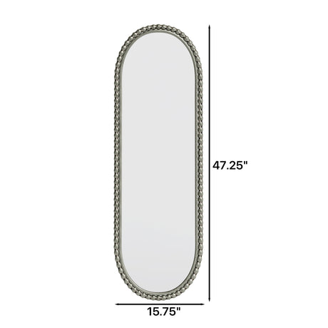 Antique Silver Oval Wall Mirror | OROA