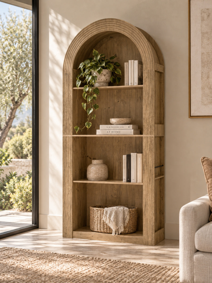 Mid Century Tall Arched Bookcase | OROA