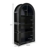 Modern Black 4-Tier Arched Bookcase | OROA