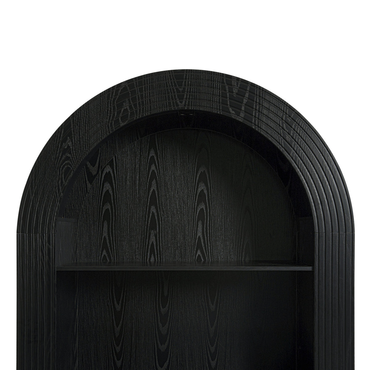 Modern Black 4-Tier Arched Bookcase | OROA