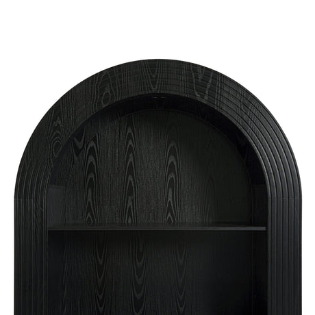 Modern European furniture - Modern Black 4-Tier Arched Bookcase - www.oroa.com