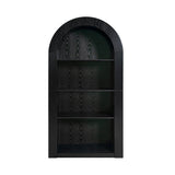 Modern Black 4-Tier Arched Bookcase | OROA