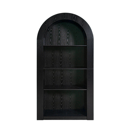 Modern European furniture - Modern Black 4-Tier Arched Bookcase - www.oroa.com