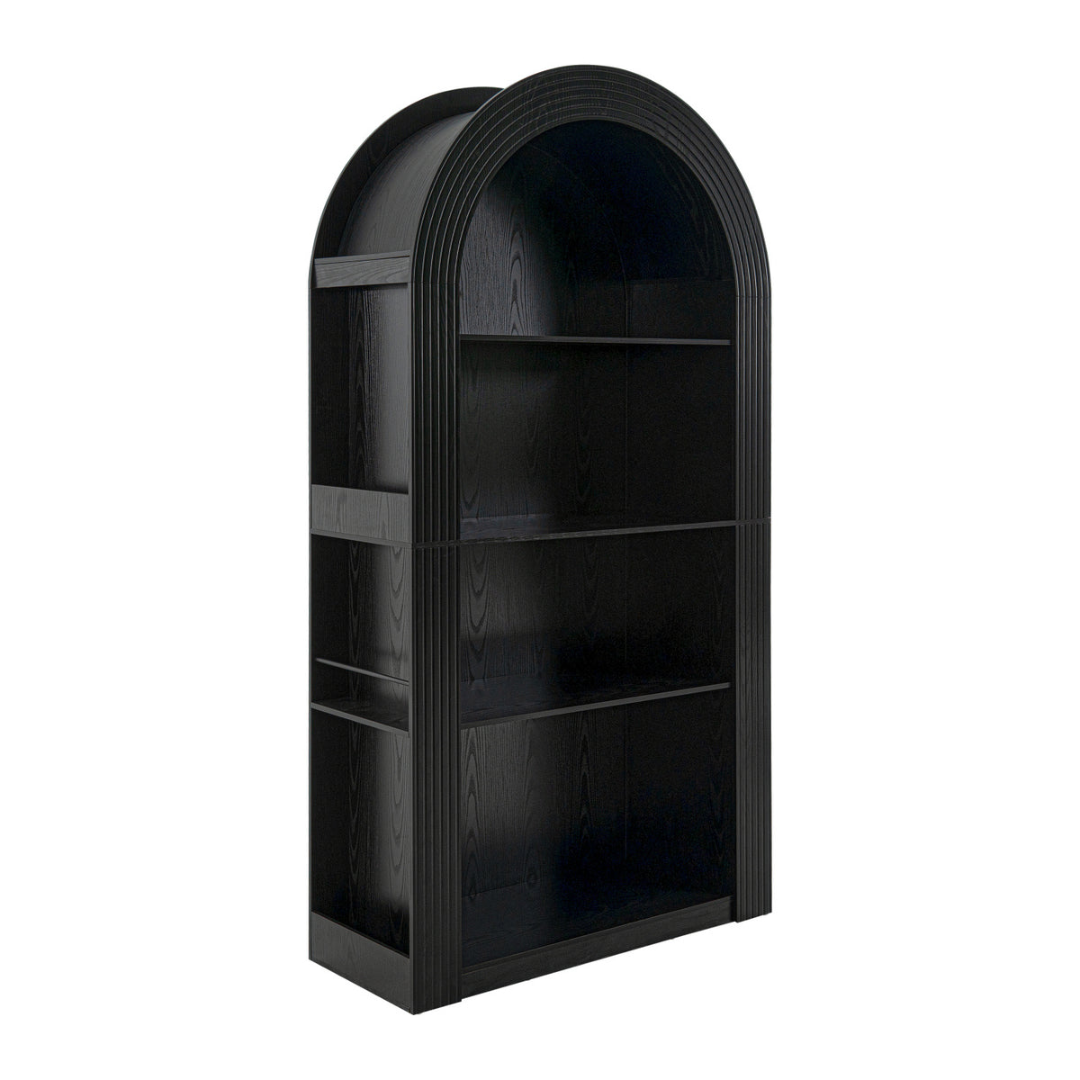 Modern Black 4-Tier Arched Bookcase | OROA