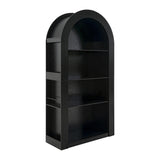 Modern Black 4-Tier Arched Bookcase | OROA
