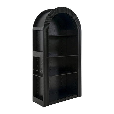 Modern European furniture - Modern Black 4-Tier Arched Bookcase - www.oroa.com
