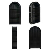 Modern Black 4-Tier Arched Bookcase | OROA