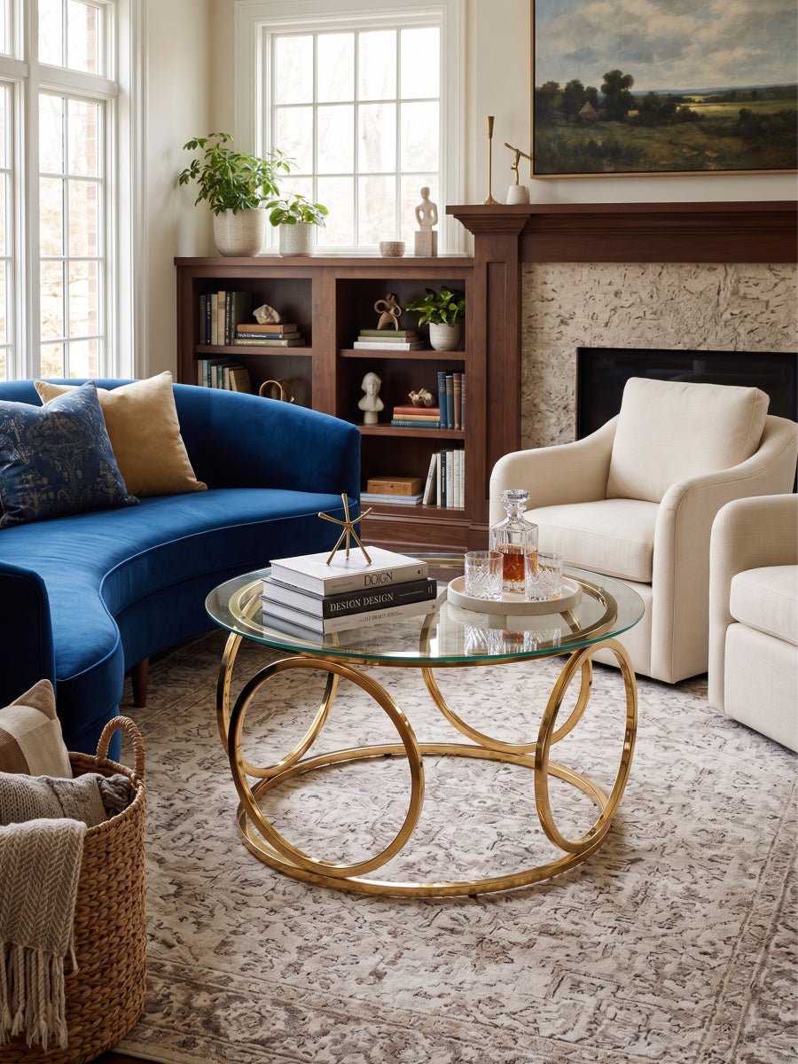 Modern Glass Round Coffee Table - OROA - view 2