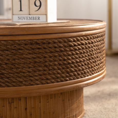 Rattan Round Retro Coffee Table | OROA