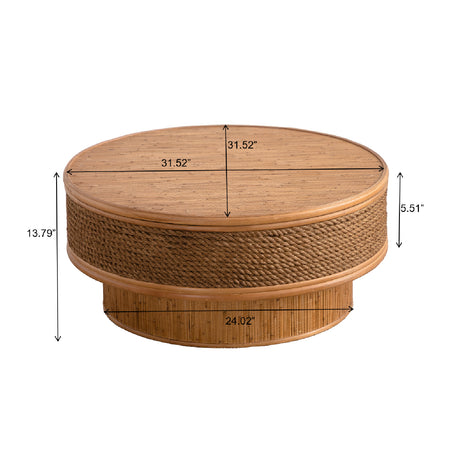 Rattan Round Retro Coffee Table | OROA