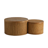 Modern European furniture - Inlaid Rattan Nesting Coffee Table Set - www.oroa.com