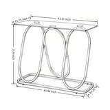 Modern Gray Glass Console Table with Chrome Frames | OROA