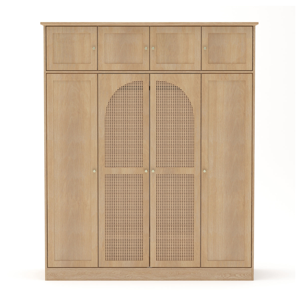Modern European furniture - Natural Rattan Accented Wardrobe Cabinet - www.oroa.com